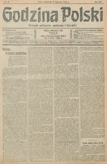 Godzina Polski : dziennik polityczny, społeczny i literacki. R. 3, nr 3 (3 stycznia 1918)