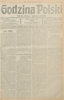 Godzina Polski : dziennik polityczny, społeczny i literacki. R. 3, nr 4 (4 stycznia 1918)