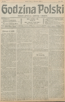 Godzina Polski : dziennik polityczny, społeczny i literacki. R. 3, nr 9 (9 stycznia 1918)