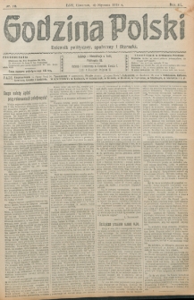 Godzina Polski : dziennik polityczny, społeczny i literacki. R. 3, nr 10 (10 stycznia 1918)