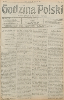 Godzina Polski : dziennik polityczny, społeczny i literacki. R. 3, nr 11 (11 stycznia 1918)