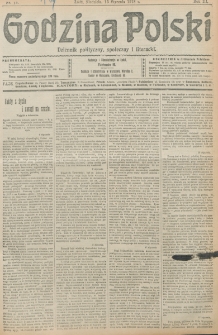 Godzina Polski : dziennik polityczny, społeczny i literacki. R. 3, nr 13 (13 stycznia 1918)