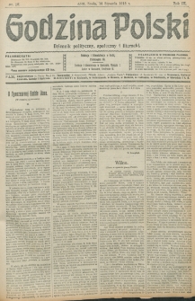 Godzina Polski : dziennik polityczny, społeczny i literacki. R. 3, nr 16 (16 stycznia 1918)