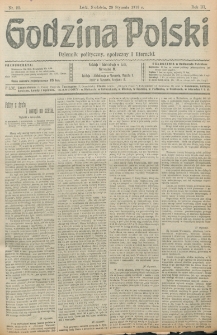 Godzina Polski : dziennik polityczny, społeczny i literacki. R. 3, nr 20 (20 stycznia 1918)