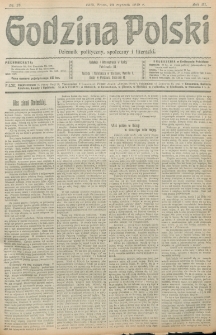 Godzina Polski : dziennik polityczny, społeczny i literacki. R. 3, nr 23 (23 stycznia 1918)