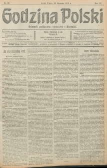 Godzina Polski : dziennik polityczny, społeczny i literacki. R. 3, nr 25 (25 stycznia 1918)