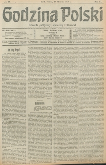 Godzina Polski : dziennik polityczny, społeczny i literacki. R. 3, nr 26 (26 stycznia 1918)