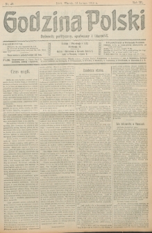 Godzina Polski : dziennik polityczny, społeczny i literacki. R. 3, nr 43 (12 lutego 1918)