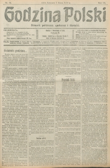 Godzina Polski : dziennik polityczny, społeczny i literacki. R. 3, nr 65 (7 marca 1918)