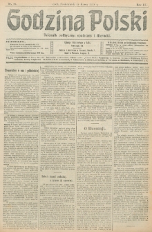 Godzina Polski : dziennik polityczny, społeczny i literacki. R. 3, nr 76 (18 marca 1918)