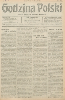 Godzina Polski : dziennik polityczny, społeczny i literacki. R. 3, nr 77 (19 marca 1918)