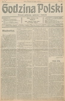 Godzina Polski : dziennik polityczny, społeczny i literacki. R. 3, nr 84 (26 marca 1918)