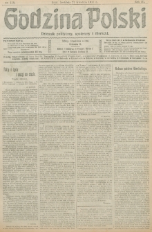 Godzina Polski : dziennik polityczny, społeczny i literacki. R. 3, nr 108 (21 kwietnia 1918)