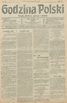 Godzina Polski : dziennik polityczny, społeczny i literacki. R. 3, nr 118 (1 maja 1918)