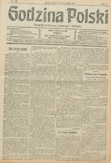 Godzina Polski : dziennik polityczny, społeczny i literacki. R. 3, nr 147 (1 czerwca 1918)