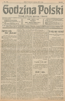 Godzina Polski : dziennik polityczny, społeczny i literacki. R. 3, nr 148 (2 czerwca 1918)