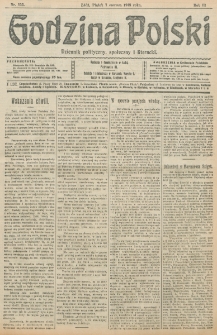 Godzina Polski : dziennik polityczny, społeczny i literacki. R. 3, nr 153 (7 czerwca 1918)