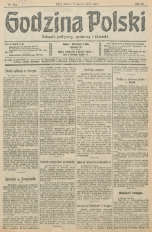 Godzina Polski : dziennik polityczny, społeczny i literacki. R. 3, nr 154 (8 czerwca 1918)