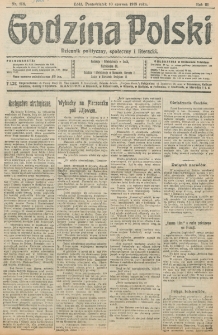 Godzina Polski : dziennik polityczny, społeczny i literacki. R. 3, nr 156 (10 czerwca 1918)