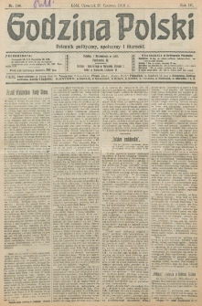 Godzina Polski : dziennik polityczny, społeczny i literacki. R. 3, nr 166 (20 czerwca 1918)