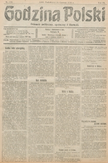 Godzina Polski : dziennik polityczny, społeczny i literacki. R. 3, nr 170 (24 czerwca 1918)