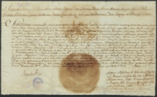 [August III, kr&oacute;l Polski, zezwala Antoniemu Łastowieckiemu na odstąpienie wsi Cichost&oacute;w z w&oacute;jtostwem i łanem na rzecz Wiktoryna Kuczyńskiego, podstolego drohickiego]