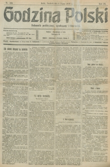 Godzina Polski : dziennik polityczny, społeczny i literacki. R. 3, nr 184 (8 lipca 1918)