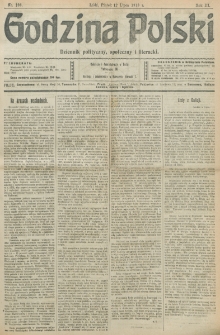 Godzina Polski : dziennik polityczny, społeczny i literacki. R. 3, nr 188 (12 lipca 1918)