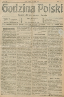 Godzina Polski : dziennik polityczny, społeczny i literacki. R. 3, nr 195 (19 lipca 1918)