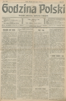 Godzina Polski : dziennik polityczny, społeczny i literacki. R. 3, nr 206 (30 lipca 1918)