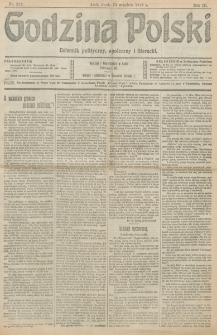 Godzina Polski : dziennik polityczny, społeczny i literacki. R. 3, nr 263 (25 września 1918)