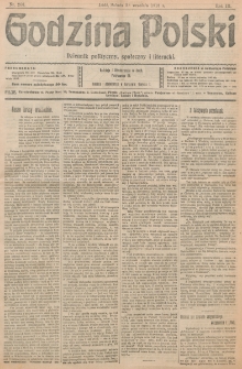 Godzina Polski : dziennik polityczny, społeczny i literacki. R. 3, nr 266 (28 września 1918)