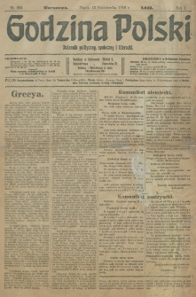 Godzina Polski : dziennik polityczny, społeczny i literacki. R. 1, nr 285 (13 października 1916)