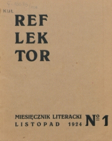 Reflektor : pismo literacko-artystyczne. Listopad 1924