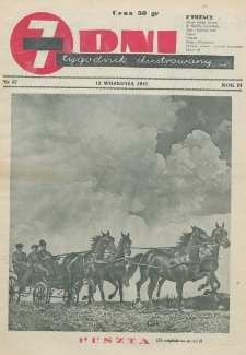7 Dni : tygodnik ilustrowany. R. 2, nr 37 (13 września 1941)