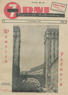 7 Dni : tygodnik ilustrowany. R. 3, nr 6 (7 lutego 1942)