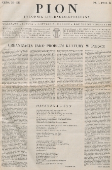Pion : tygodnik literacko-społeczny. R. 3, nr 3=68 (19 stycznia 1935)
