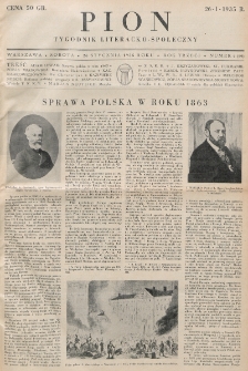 Pion : tygodnik literacko-społeczny. R. 3, nr 4=69 (26 stycznia 1935)