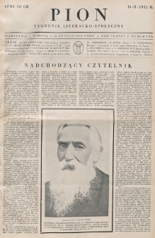 Pion : tygodnik literacko-społeczny. R. 3, nr 7=72 (16 lutego 1935)