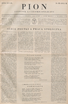 Pion : tygodnik literacko-społeczny. R. 3, nr 11=76 (16 marca 1935)