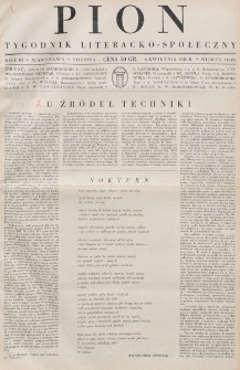 Pion : tygodnik literacko-społeczny. R. 3, nr 14=79 (6 kwietnia 1935)