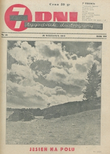 7 Dni : tygodnik ilustrowany. R. 3, nr 39 (26 września 1942)