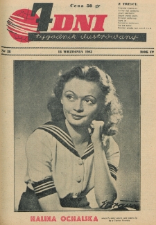 7 Dni : tygodnik ilustrowany. R. 4, nr 38 (18 września 1943)