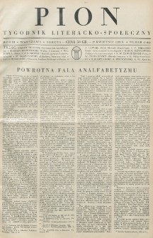 Pion : tygodnik literacko-społeczny. R. 3, nr 17=82 (27 kwietnia 1935)