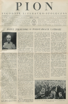 Pion : tygodnik literacko-społeczny. R. 3, nr 27=92 (6 lipca 1935)