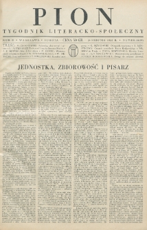 Pion : tygodnik literacko-społeczny. R. 3, nr 34=99 (24 sierpnia 1935)