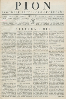 Pion : tygodnik literacko-społeczny. R. 3, nr 35=100 (31 sierpnia 1935)