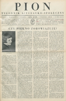Pion : tygodnik literacko-społeczny. R. 3, nr 36=101 (7 września 1935)