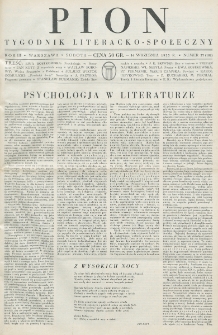 Pion : tygodnik literacko-społeczny. R. 3, nr 37=102 (14 września 1935)