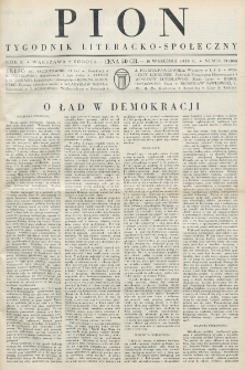 Pion : tygodnik literacko-społeczny. R. 3, nr 39=104 (28 września 1935)